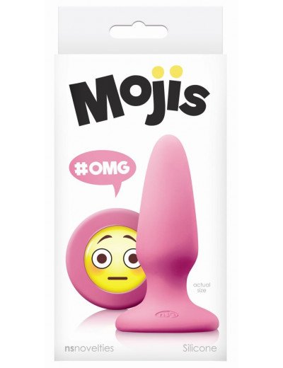 Розовая силиконовая пробка среднего размера Emoji OMG - 10,2 см.