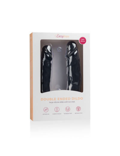 Черный двусторонний фаллоимитатор Double Ended Dildo - 40 см.