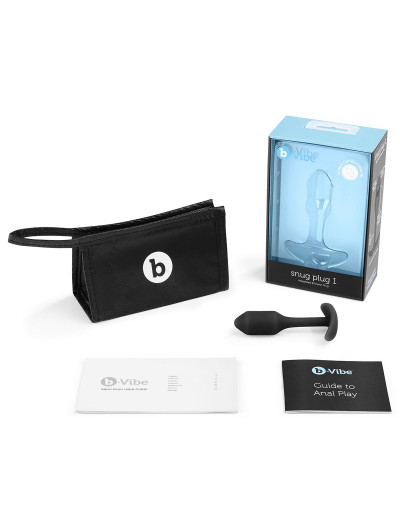 Чёрная пробка для ношения B-vibe Snug Plug 1 - 9,4 см.