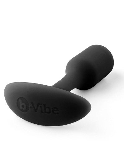Чёрная пробка для ношения B-vibe Snug Plug 1 - 9,4 см.