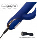 Синий вибратор-кролик с нагревом The Heated Silicone Thrusting G Rabbit - 21,5 см.
