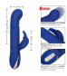 Синий вибратор-кролик с нагревом The Heated Silicone Thrusting G Rabbit - 21,5 см.