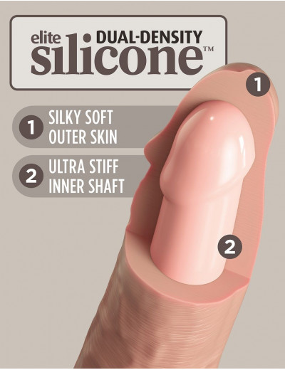 Телесный фаллоимитатор 9  Silicone Dual Density Cock - 25,4 см.