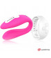 Розовый вибратор для пар с белым пультом-часами Weatwatch Dual Pleasure Vibe