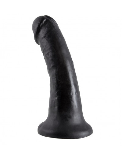Чёрный фаллоимитатор с присоской 6  Cock - 15,2 см.