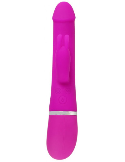 Лиловый вибратор-кролик с функцией сквирта Cumshot Rabbit Vibrator - 24 см.