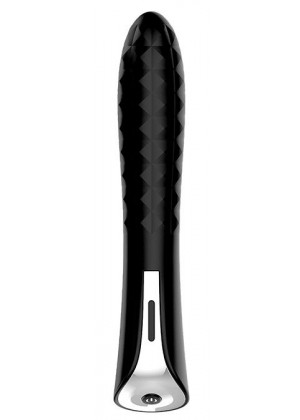 Черный вибромассажер MAGIC DIAMOND THRUSTER - 13 см.