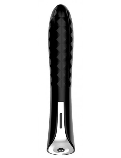 Черный вибромассажер MAGIC DIAMOND THRUSTER - 13 см.