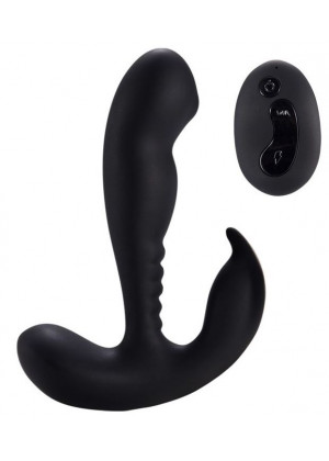Черный стимулятор простаты Remote Control Prostate Stimulator with Rolling Ball - 13,3 см.