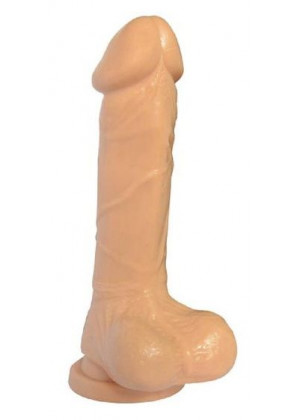 Телесный фаллоимитатор 8 Inch Carved DIldo - 22 см.
