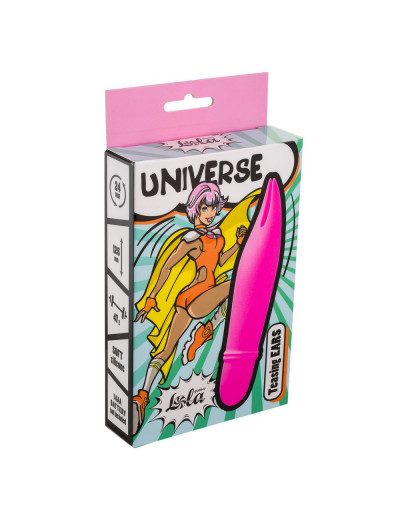 Розовый мини-вибратор Universe Teasing Ears - 12,5 см.