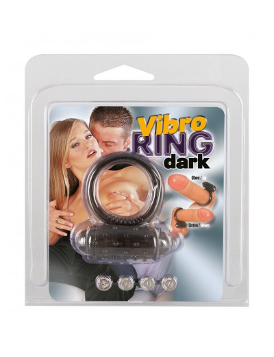 Дымчатое эрекционное виброкольцо Vibro Ring Dark