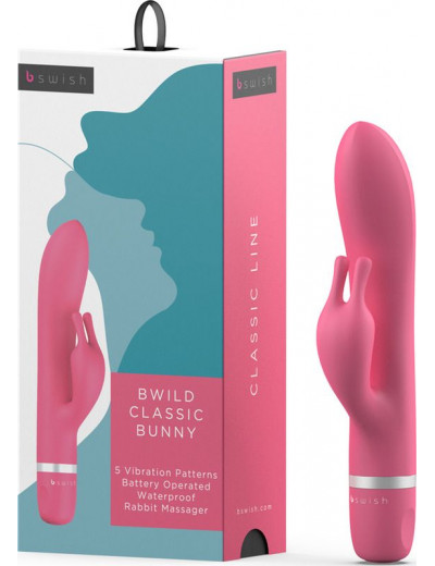 Розовый вибратор-кролик Bwild Classic Bunny - 19,3 см.