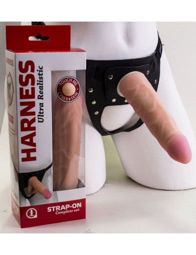 Страпон Harness, состоящий из насадки и трусиков - 17 см.