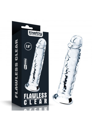 Прозрачный фаллоимитатор на присоске Flawless Clear Dildo - 18 см.