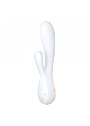 Белый вибратор-кролик Satisfyer Mono Flex с управлением через приложение - 20,4 см.