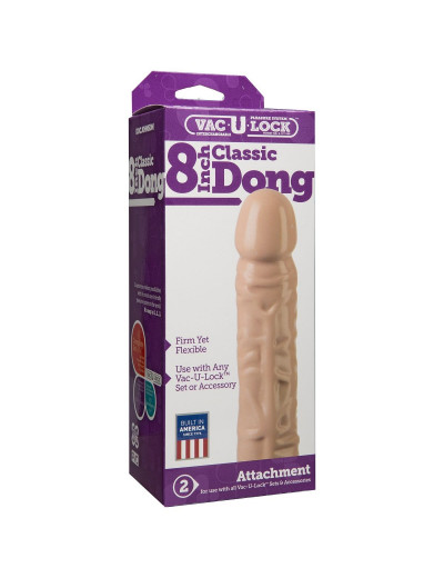 Классическая насадка-фаллос Vac-U-Lock 8  Classic Dong - 20,3 см.