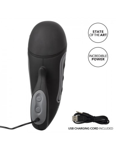 Перезаряжаемый вибромастурбатор с двумя сменными вставками Optimum Power Grip-N-Stroke