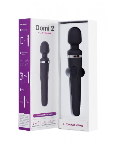 Черный вибромассажер Lovense Domi 2 - 23,3 см.