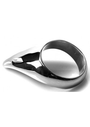 Серебристое эрекционное кольцо Teardrop Cockring