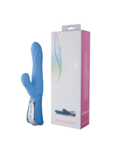 Голубой вибромассажёр VIBE THERAPY EXALTATION - 23 см.