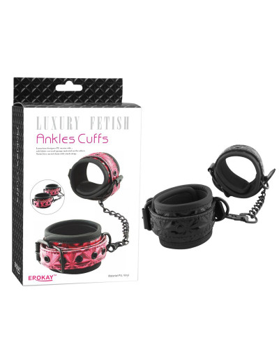 Чёрные кожаные оковы на ноги Ankles Cuffs