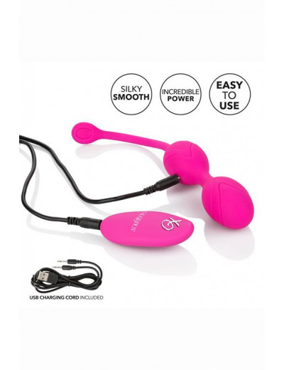 Розовые вагинальные шарики с ДУ и функцией памяти Remote Dual Motor Kegel System