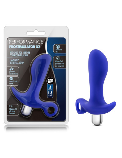 Синий стимулятор простаты с ручкой-кольцом Performance Prostimulator 02