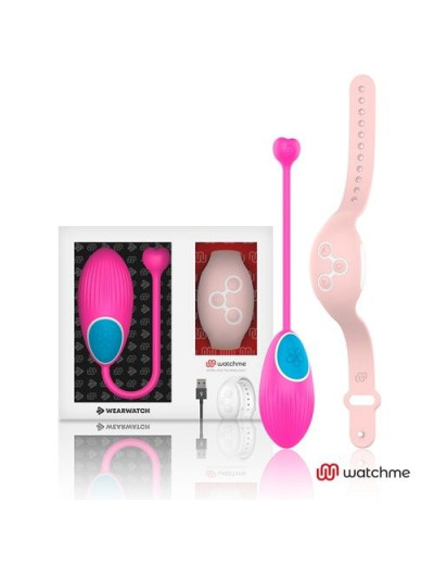 Розовое виброяйцо с нежно-розовым пультом-часами Wearwatch Egg Wireless Watchme