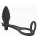 Черное кольцо с анальным вибростимулятором Cockring and Anal Pleasure