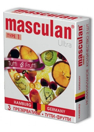 Жёлтые презервативы Masculan Ultra Tutti-Frutti с фруктовым ароматом - 3 шт.