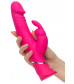 Розовый вибратор-кролик Realistic Dual Density Rechargeable Rabbit Vibrator - 25,5 см.