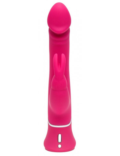 Розовый вибратор-кролик Realistic Dual Density Rechargeable Rabbit Vibrator - 25,5 см.