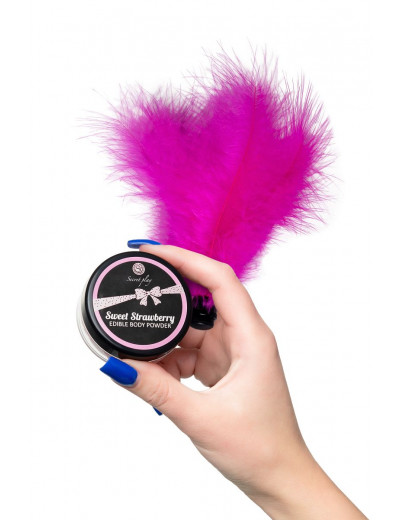 Пудра с ароматом клубники и кисточкой для нанесения - 20 гр.