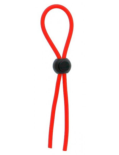 Красное эрекционное лассо с одной бусинкой-утяжкой STRETCHY THICK LASSO