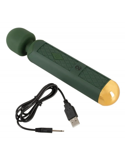 Зеленый wand-вибромассажер Luxurious Wand Massager - 22,2 см.