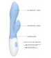 Голубой G-spot вибратор Sunset со стимулятором клитора - 20 см.