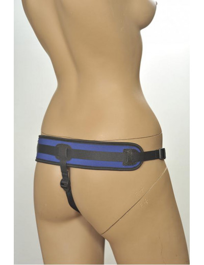 Сине-чёрные трусики с плугом Kanikule Strap-on Harness Anatomic Thong