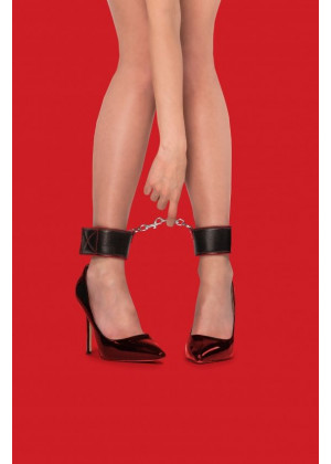Чёрно-красные двусторонние оковы на ноги Reversible Ankle Cuffs