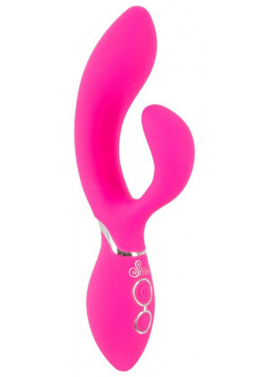 Ярко-розовый вибратор-кролик Bendable Rabbit Vibrator - 19,8 см.