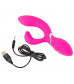 Ярко-розовый вибратор-кролик Bendable Rabbit Vibrator - 19,8 см.