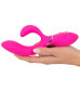 Ярко-розовый вибратор-кролик Bendable Rabbit Vibrator - 19,8 см.