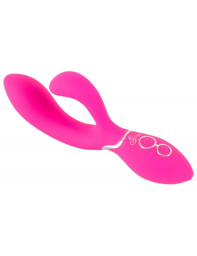 Ярко-розовый вибратор-кролик Bendable Rabbit Vibrator - 19,8 см.