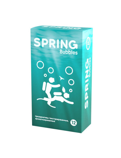 Презервативы SPRING BUBBLES с пупырышками - 12 шт.