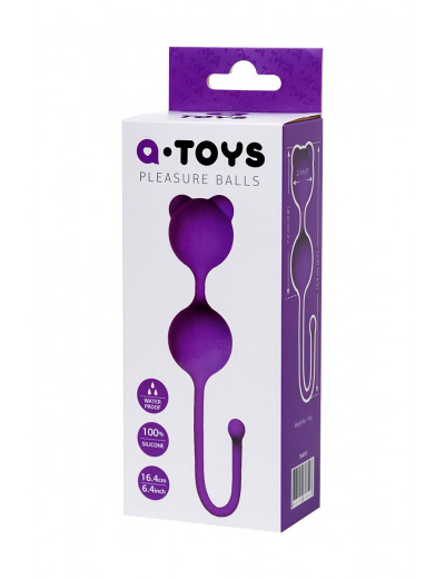 Фиолетовые вагинальные шарики A-Toys с ушками