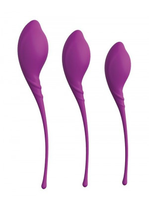 Набор из 3 фиолетовых вагинальных шариков PLEASURE BALLS   EGGS KEGEL EXERCISE SET