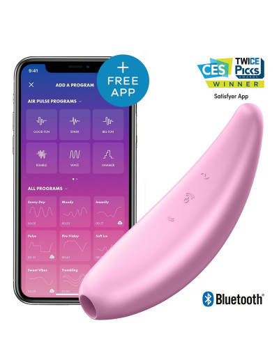 Розовый вакуум-волновой стимулятор Satisfyer Curvy 3+