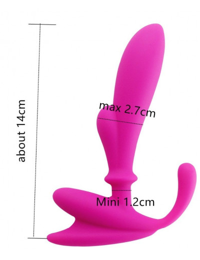 Белый вибромассажёр простаты с выносным пультом Anal Pleasure 2 - 14 см.
