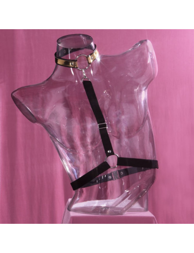 Золотисто-черная портупея Harness cognac