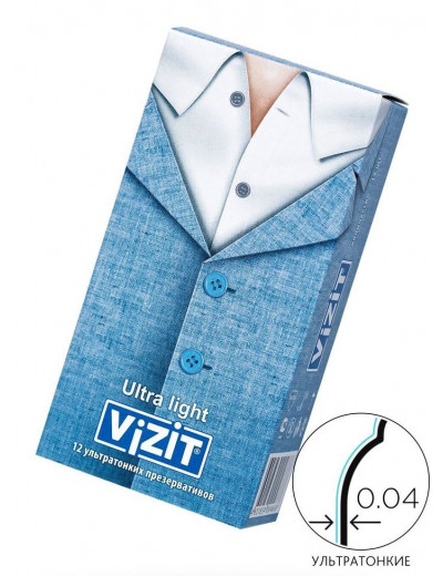 Ультратонкие презервативы VIZIT Ultra light - 12 шт.